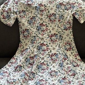 Vintage Floral Print Dress